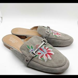 Franco Sarto Embroidered Suede Clog / Mule 8.5 M